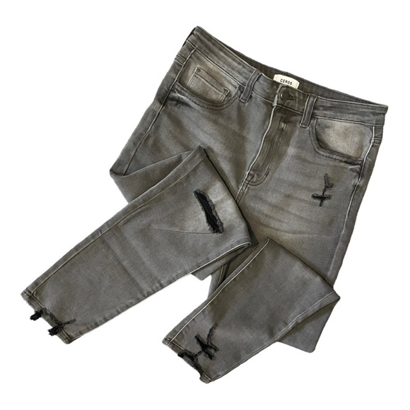 Ceros Denim - Ceros Skinny Ankle Gray Black Jeans Women’s Stretch Size 30 New‎